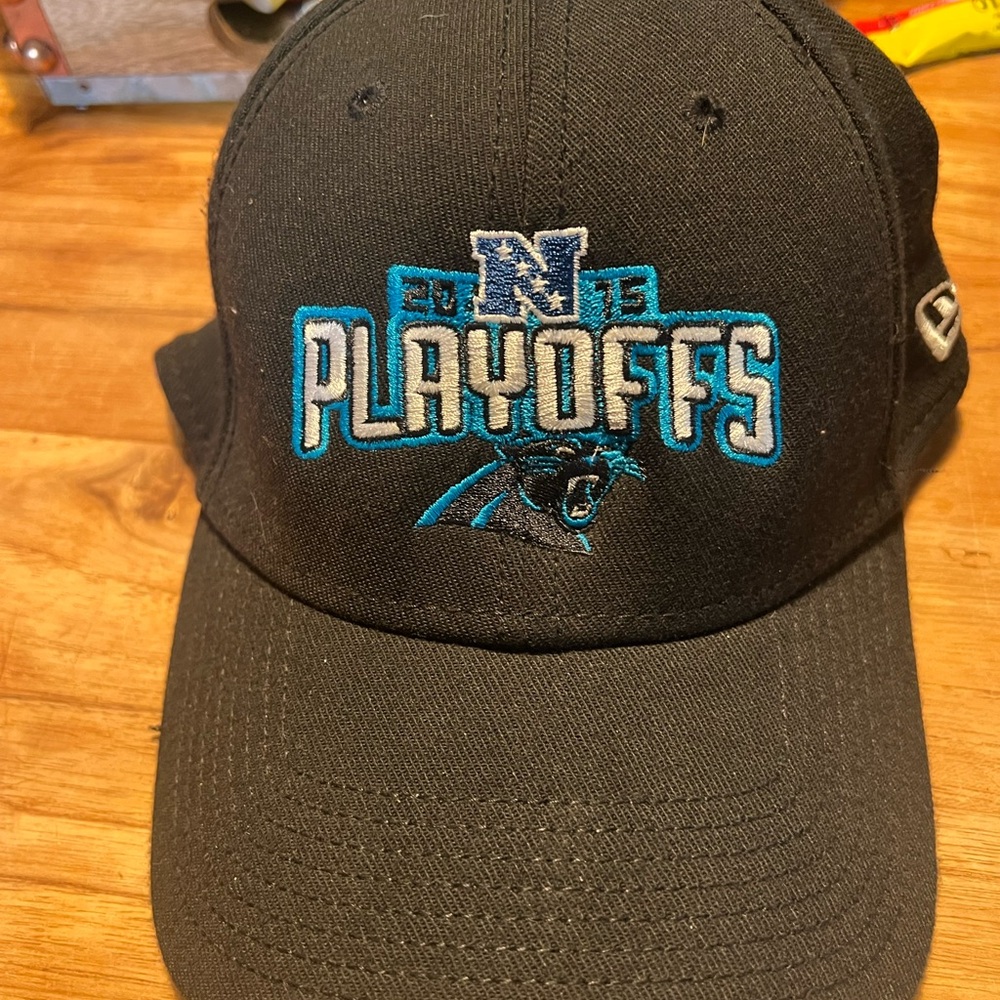 Men's Black Playoffs Cap with Blue Logo